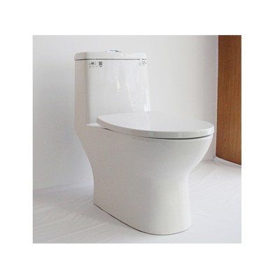 New Arrival High Temperature Ceramic One-Piece Toilets Glazed White Toilets With Slow-close Toilet Seat